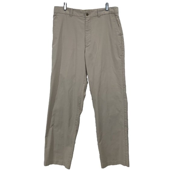 Perry Ellis Cottons Men's Chino Flat Front Pants 36x34* Beige - Picture 1 of 11